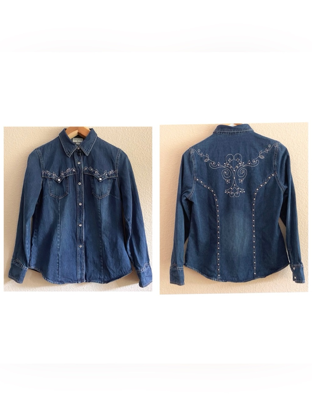 Shirt - Western - Lawman Brand - Women’s Denim, Embroidered, Studs, Rhinestones